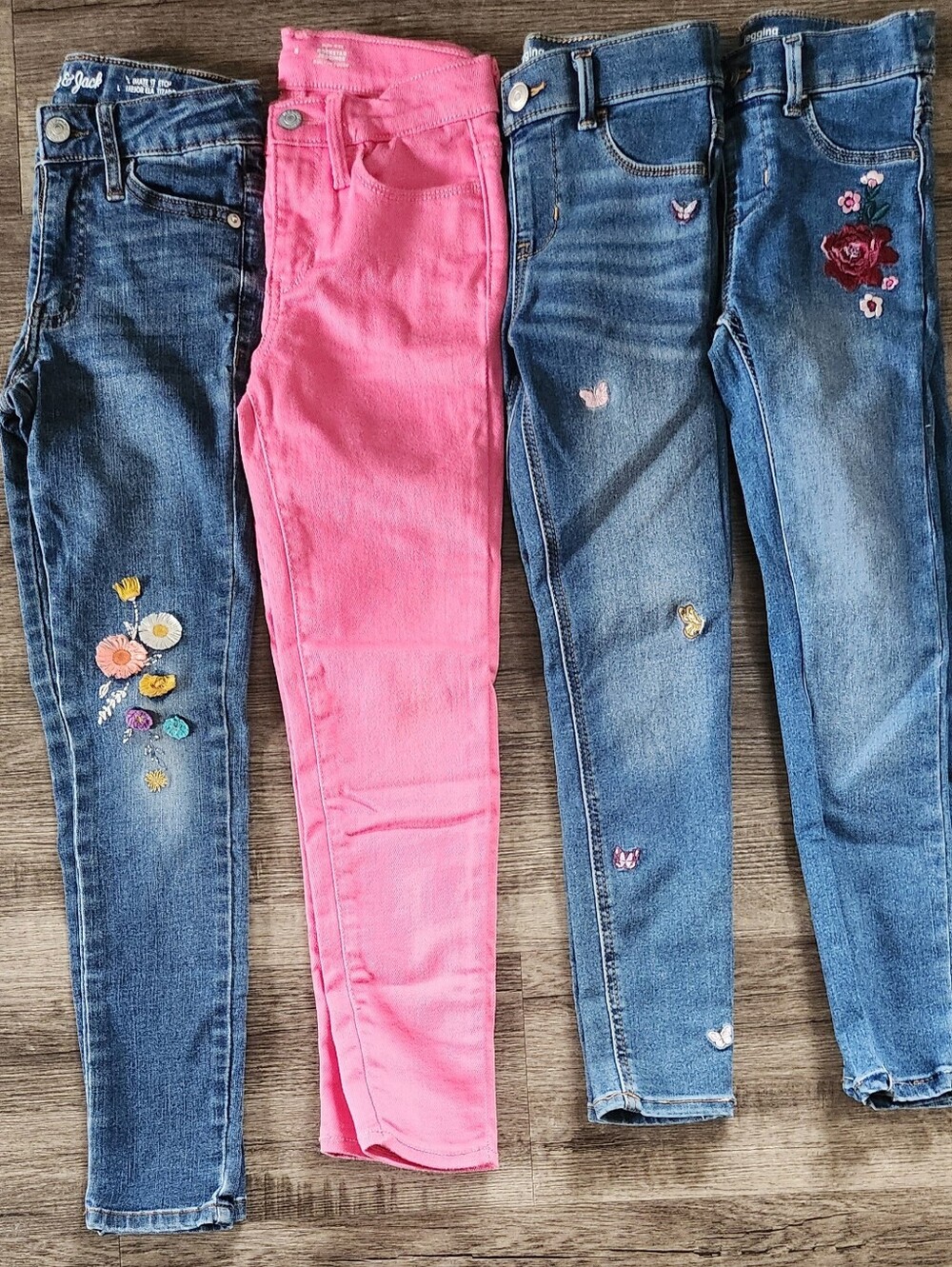 **FOUR PAIR* Girls Skinny Jeans Jeggings Medium 7 8 Bundle Lot Old Navy Cat Jack